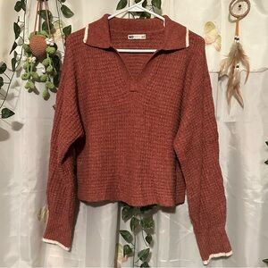 SO Women's Collared V-Neck Sweater